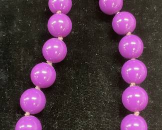 Vintage Purple Beaded Choker Necklace