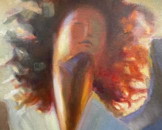 Framed Signed Religious Figure Oil Painting