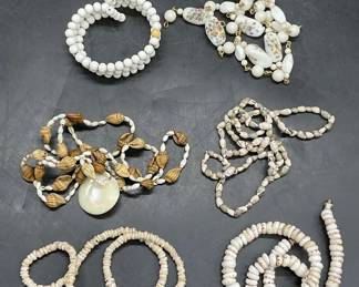 Lot 6 Shell & Beaded Necklaces & Bracelet