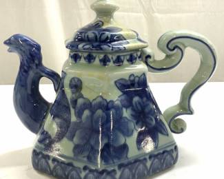 Vintage Asian Stoneware Teapot W Lid