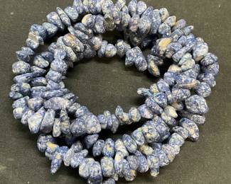 Blue Semiprecious Chip Beaded Necklace