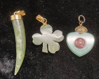 Lot 3 Vintage Jade Pendants