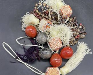 Group Lot Ceramic & Fabric Tassels + Beads