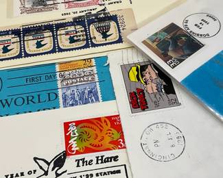 Group Lot 50+ Vintage Stamps & Ephemera