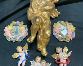 Lot 5 Assorted Cherub Accessories