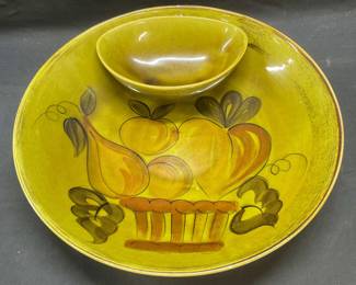 Los Angeles Pottery Ceramic Chip & Dip Bowl