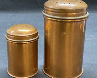 Lot 2 Vintage Kreamer Copper Sugar Shakers