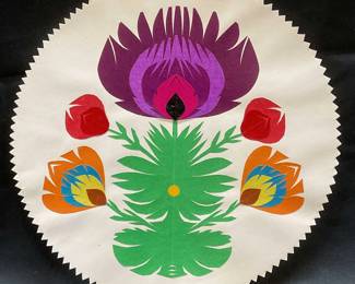Sgn W Rutkowska Wycinanka Flower Cut Out