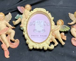 Lot 3 Composite Assorted Cherub Decor