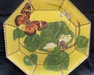 The Snooty Leopard Yellow Butterfly Glass Plate