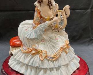 Vittorio Sabadin Porcelain Woman Playing Lyre, IT