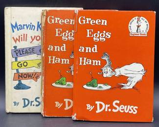 3 Vintage Dr Seuss Illustr Hardcover Books 1960&72