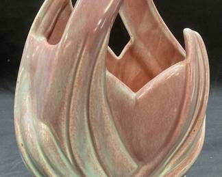 MCM Vtg West Coast Pottery Floral Leaf Vase