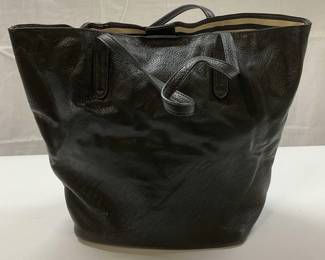 Splendid Black Faux Leather Tote Handbag