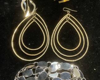 Group Lot Silver Tn Fashion Jewelry & Belt