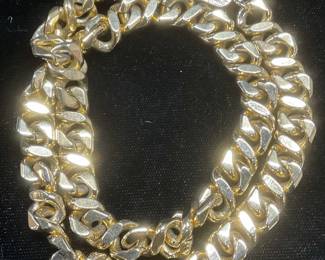 Givenchy Gold Tone Cuban Link Chain Necklace