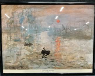 Framed Claude Monet Sunrise Lithograph