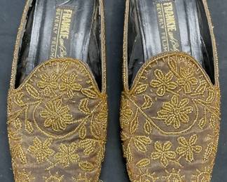 Vtg Frankie & Baby Beverly Feldman Beaded Mules
