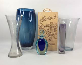 Murano Glass Perfume Bottle and Other Glass