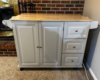Mobile Kitchen Isalnd Cart with Drop Leaf Breakfast Bar