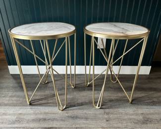 Round Marble Top Side Tables