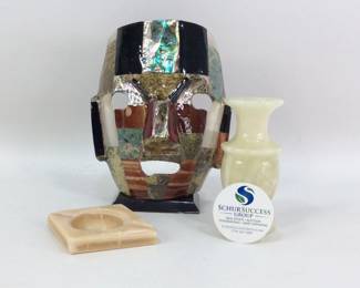Mosaic Mask & Stone Case with Ashtray