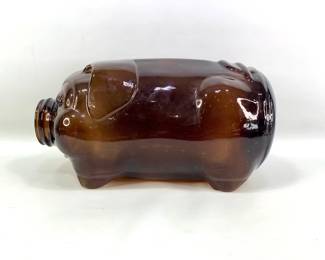 Vintage Amber Glass "The Little Piggy Went to Market" Jar