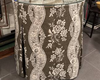Skirted Particle Board Side Table. Photo 1 of 2.