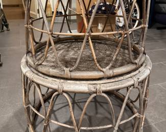 Pair of Rattan Side Tables. Photo 1 of 2.