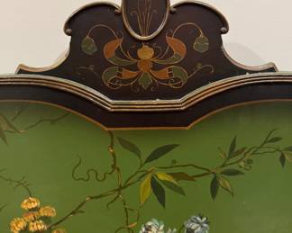Hand-Painted Green Chinoiserie Four Poster Queen Bed Frame. Photo 2 of 3.
