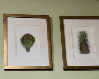 gold framed vegetables 