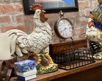 Clock, roosters