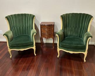 Vintage Velvet Shell Chairs