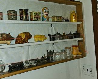 Collection of iron & tin banks & toys
