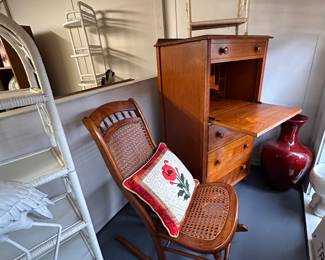 Caned Rocking Chair, Gentleman's Desk