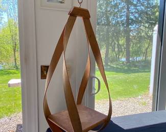 Mid Century Modern Hanging Wood Plant Holder