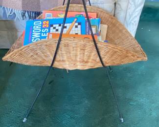 vintage wicker magazine stand