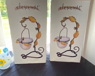 Elements Autumn Leaf Hanging Votive Holders in Box