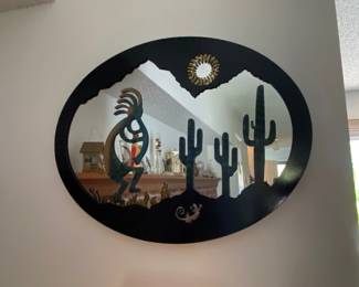 Kokopelli Dance / Cactus Metal wood art