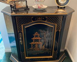 Habersham Japanese Chinoiserie Lacquer Cabinet