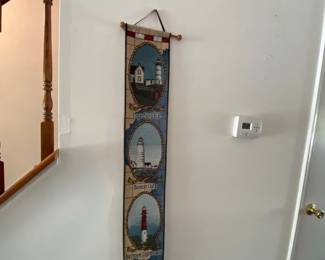 thomas kinkade lighthouse "Painter of Light" Tapestry throw 60x48"