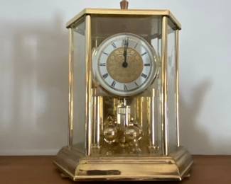 Howard Miller Hexagon Anniversary Etched Flowers Quartz Clock