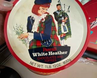 Vintage Pascall White Heather tin - 1950s a