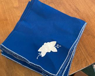 Vintage blue linen napkins