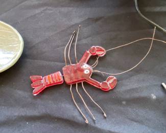 fused glass lobster figurine