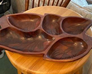 Carved Wood Serving Tray Saudi Collectible Home