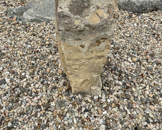 VERY OLD ROCK USED AS FENCING - NOTICE THE FOSSILIZED IMPRESSIONS