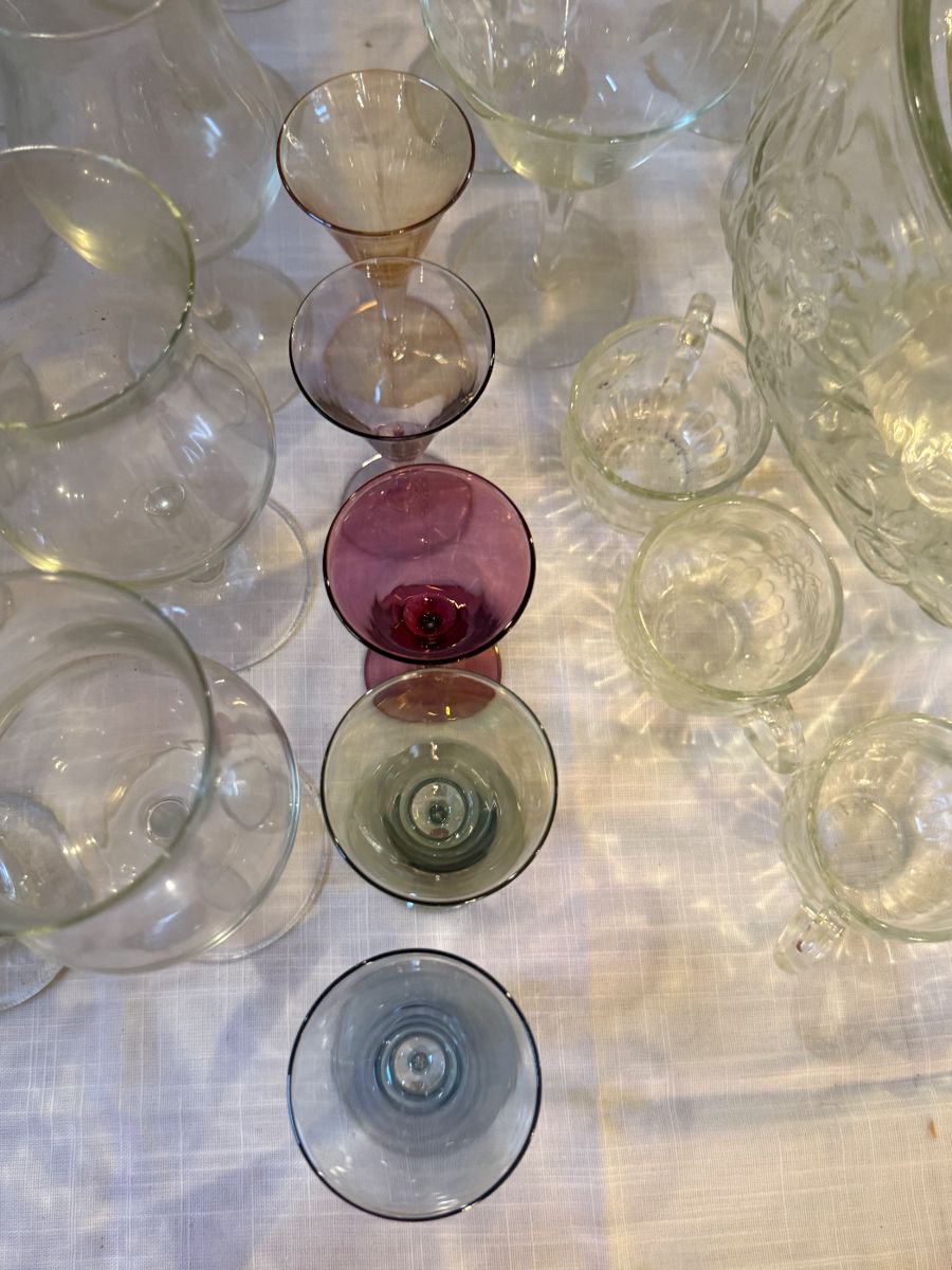 5 pc set colored "Sherry" glasses