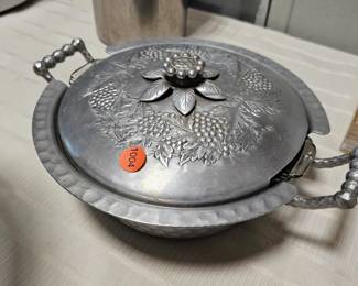 PEWTER DISH WITH LID