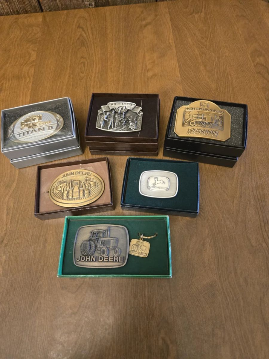 John Deere Collectible Belt Buckles in Box -- Never Used
